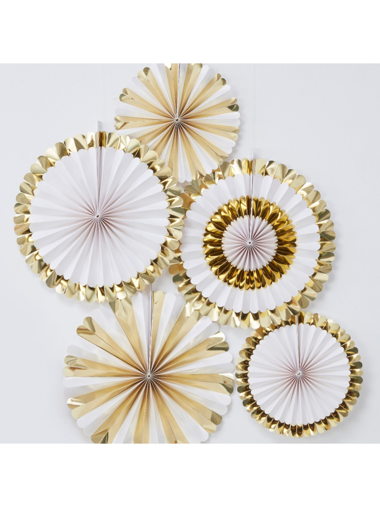 Ginger Ray OB-111 Oh Baby - Decoraciones en abanicos de papel dorado main product photo
