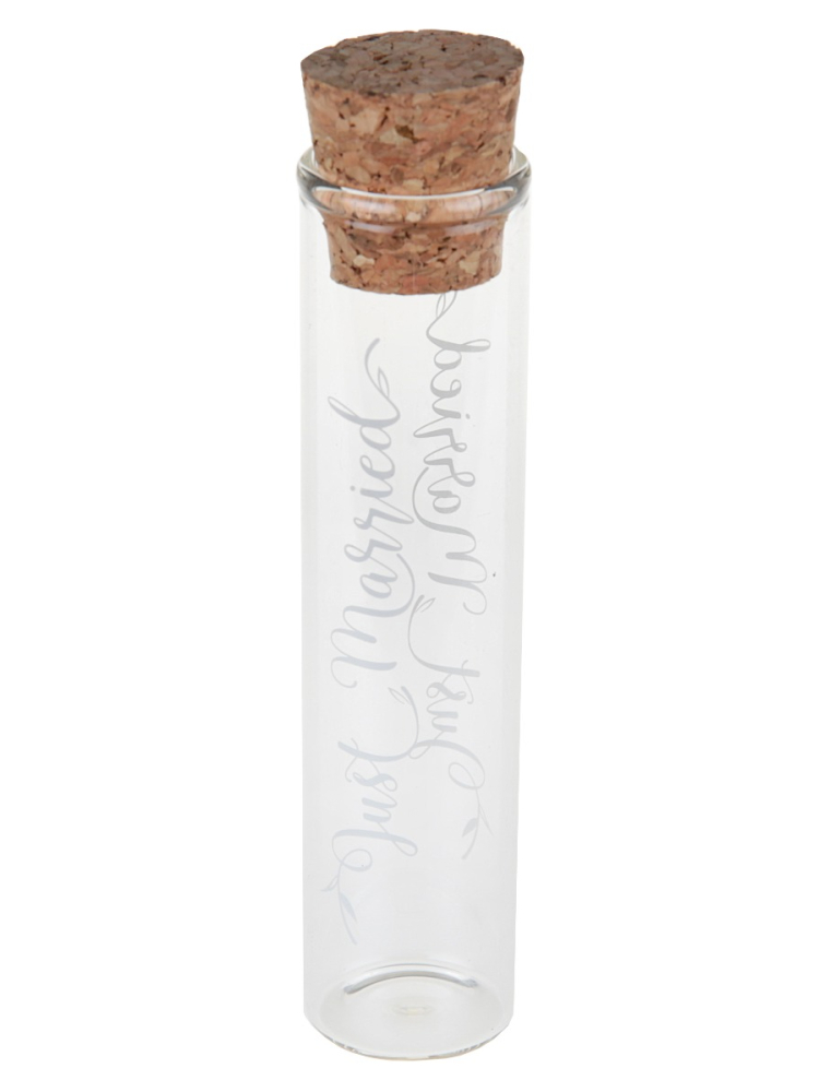 Santex Tube-10cm - Tubo de vidrio con corcho "Just Married"(10cm) main product photo