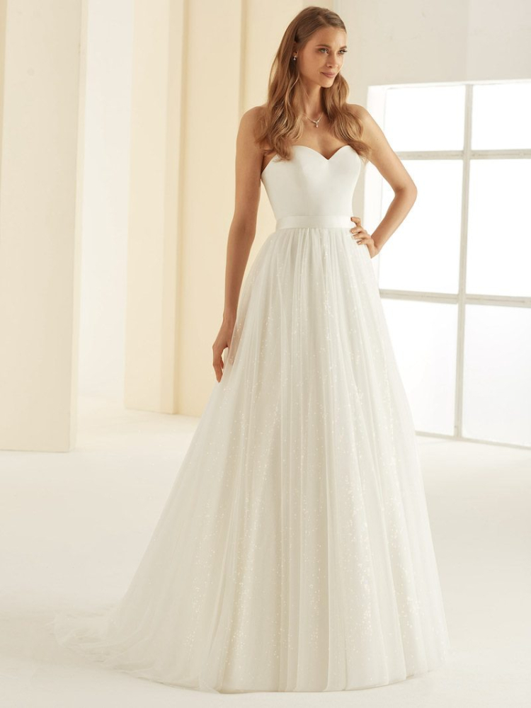 Bianco Evento Butterfly Falda de Tul Larga main product photo