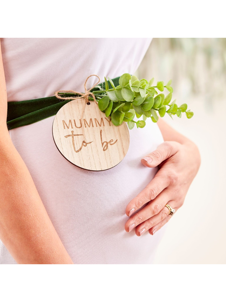 Ginger Ray BAB-122 Botanical Baby - Cinta para futura mamá en el baby shower de terciopelo main product photo