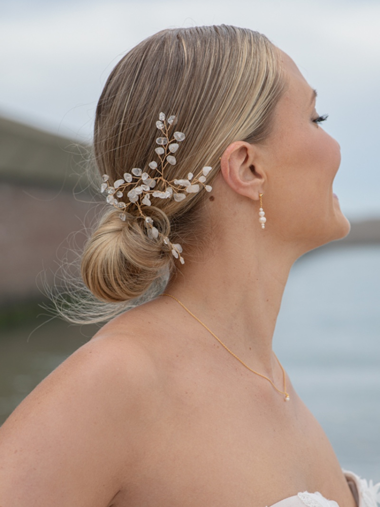Sally Jane Bridal Lotis Horquillas Oro Transparente main product photo