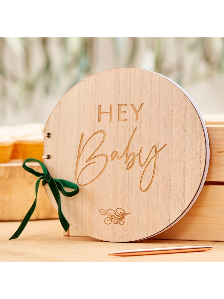 Ginger Ray BAB-107 Libro de Visitas en Madera para el Baby Shower main product photo