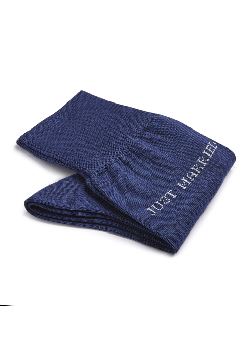 Carlo Lanza Just Married Calcetines de algodón azules