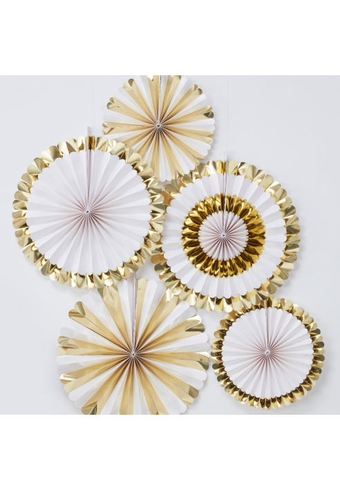 Ginger Ray OB-111 Oh Baby - Decoraciones en abanicos de papel dorado