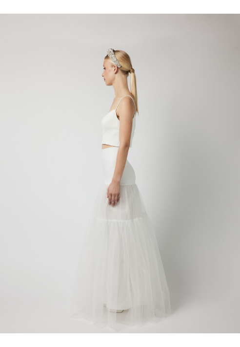 PO-PC75-150J Enagua ultraligera de línea A - Marfil