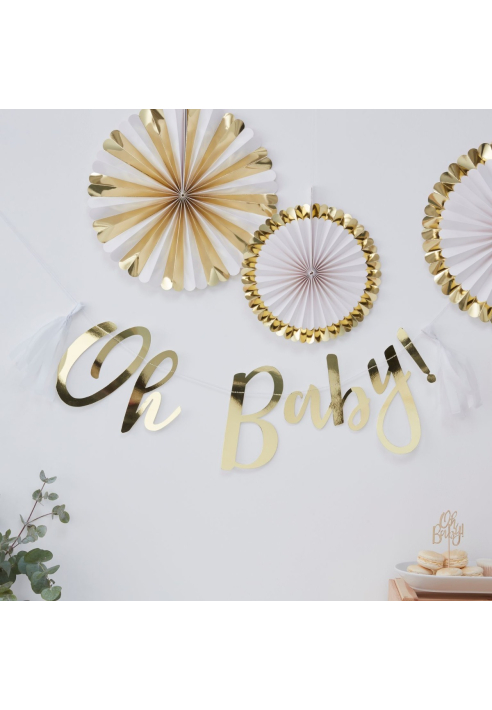 Ginger Ray OB-110 Oh Baby - Guirnalda dorada