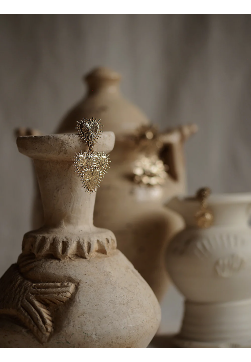 Lizeron Valentine Earrings Pendientes Gold