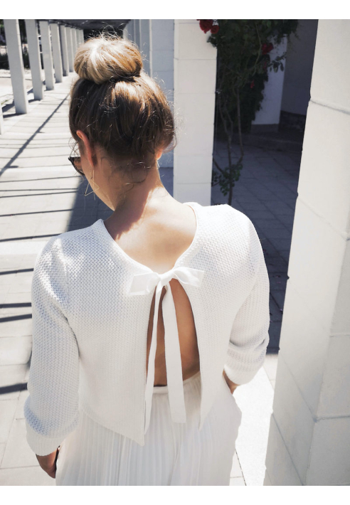 Forever & Eva Suéter de novia con lazo P5344 ()