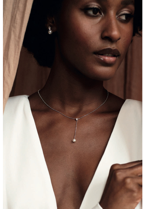 Abrazi Lovey Perla Collar Plata