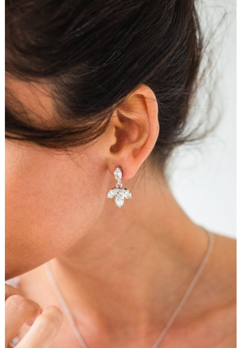 Abrazi Kylie Swarovski Pendientes Plata