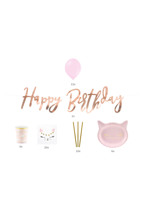 Party Deko SET12- Decoraciones de Fiesta gato