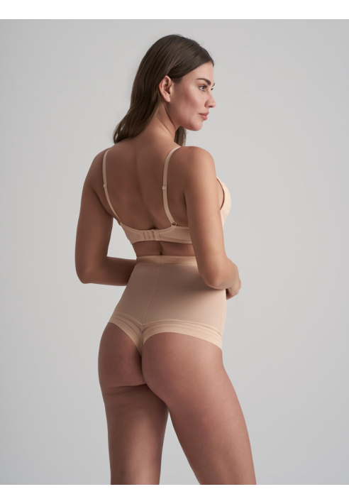 BYE BRA Powermesh | Tanga Cintura Alta Beige