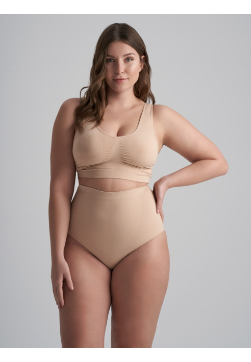 BYE BRA Soft Touch | Bragas de Cintura Alta Beige ()