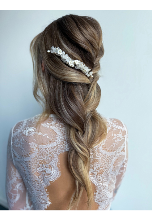 Sally Jane Bridal Peine para el Cabello Celeste Plateado ()