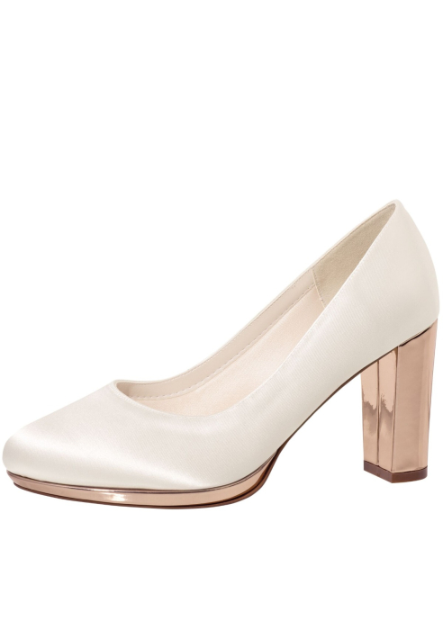 Rainbow Club Clair Zapatos de novia Marfil Satín Rosegold ()