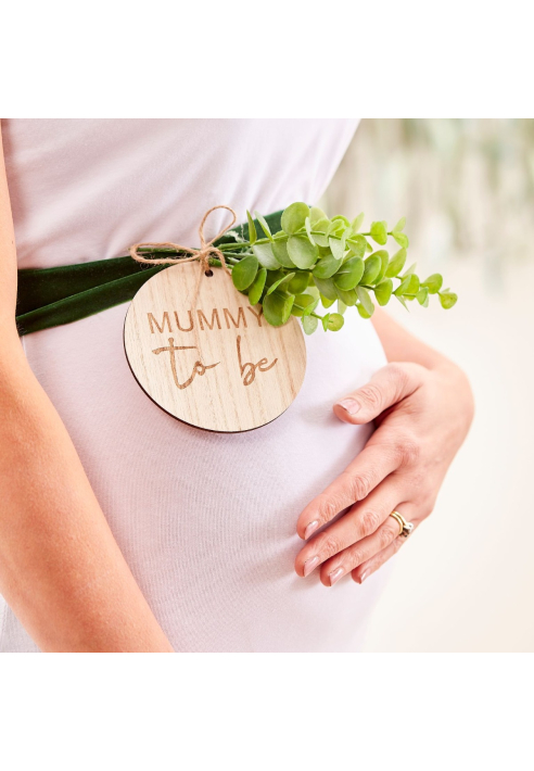 Ginger Ray BAB-122 Botanical Baby - Cinta para futura mamá en el baby shower de terciopelo