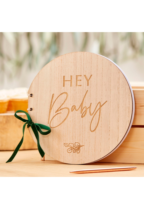 Ginger Ray BAB-107 Libro de Visitas en Madera para el Baby Shower ()