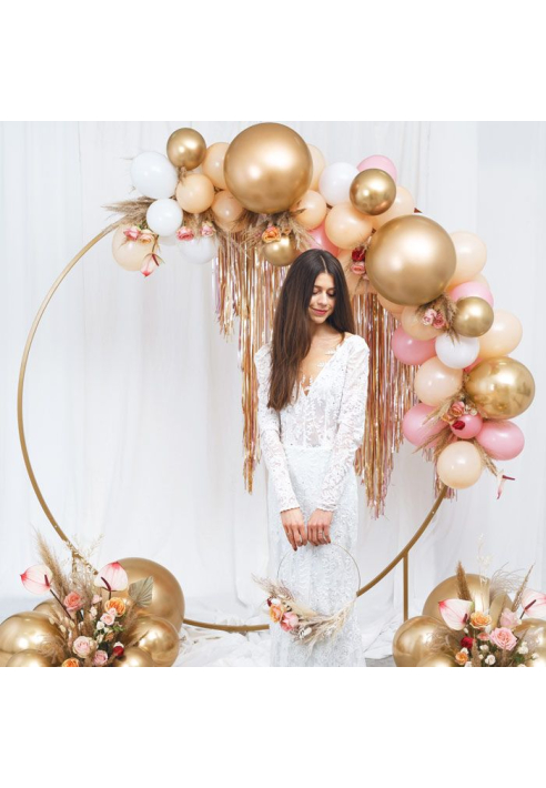 Party Deko SNT2 -Gold Marco de fondo circular 2m ()
