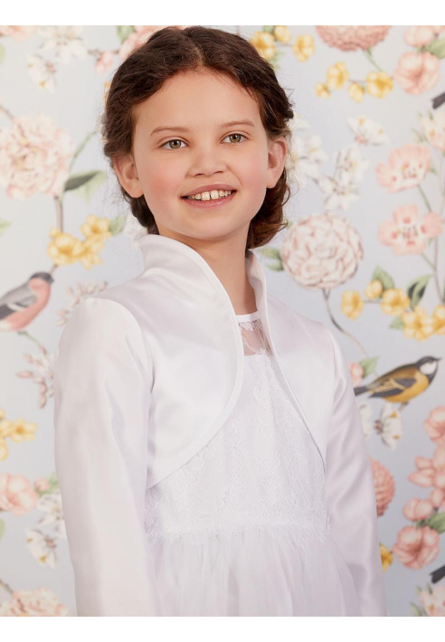 LILLY 09-984-WH Bolero de satén blanco