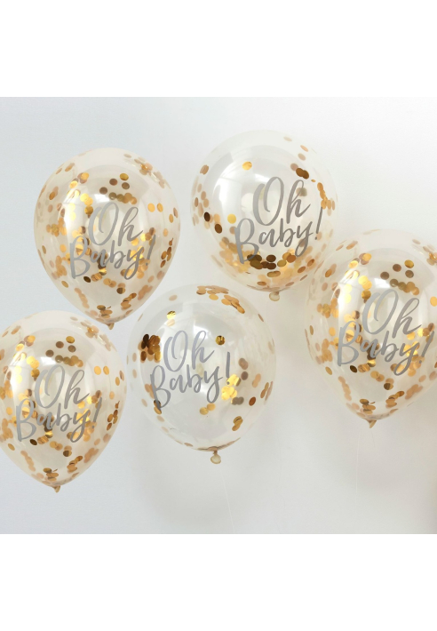 Ginger Ray OB-108 Oh Baby - Confeti Globos
