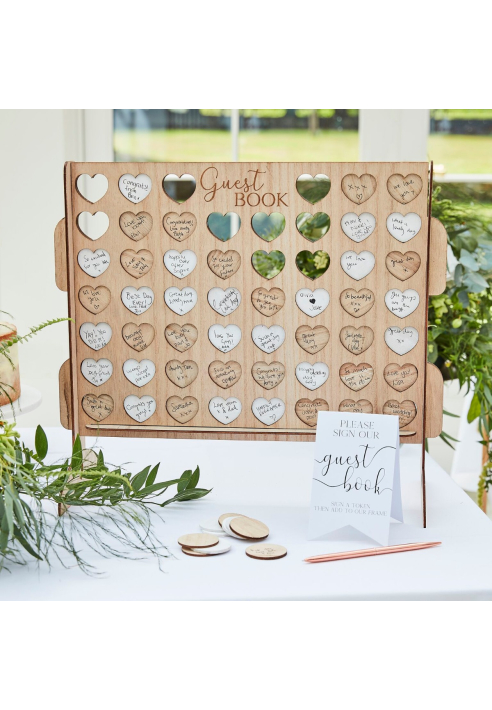 Ginger Ray BR-384 Botanical Wedding Cuatro en Raya Libro de Visitas ()