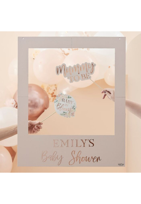 Ginger Ray BL-113 Floral - Marco de Fotomatón para Baby Shower ()