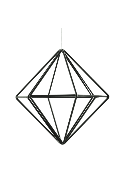 Ginger Ray BW-440 Decoración Geométrica Metal Negro - Pequeño