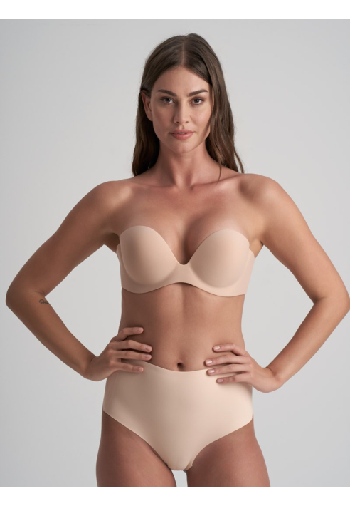 BYE BRA Tanga de Cintura Media y Espalda Baja Beige