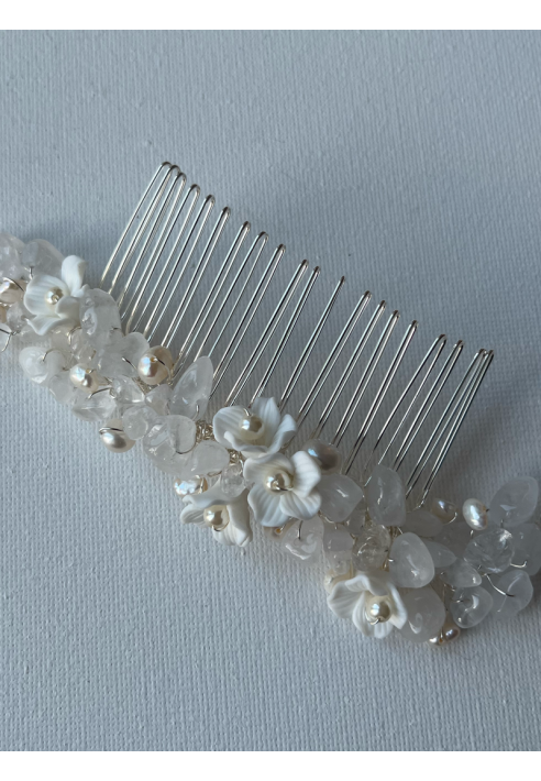 Sally Jane Bridal Peine para el Cabello Celeste Plateado