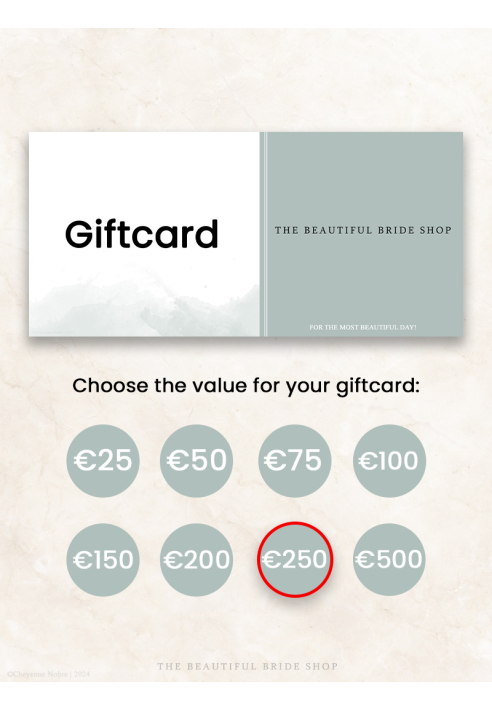 The Beautiful Bride Shop Tarjeta Regalo €250