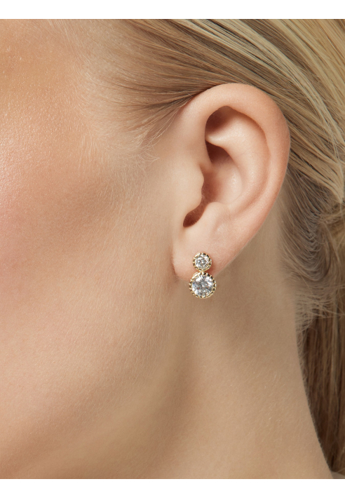 Poirier JE-76135-Gold - Pendientes con Cristales Dorado