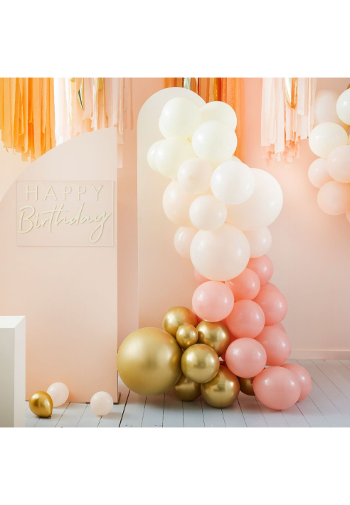 Ginger Ray MIX-378 Mix it up - Arco de Globos Mezcla de Dorado y Melocotón