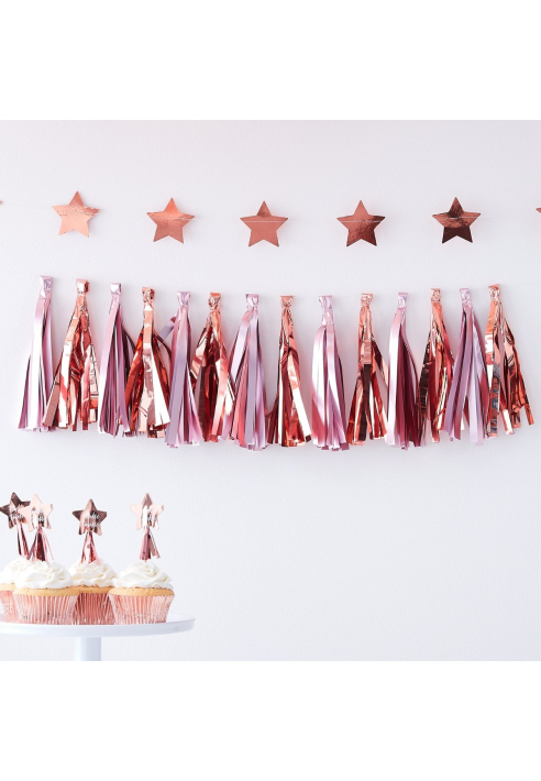 Ginger Ray TW-811 Twinkle Twinkle - Guirnalda de borlas Rosa