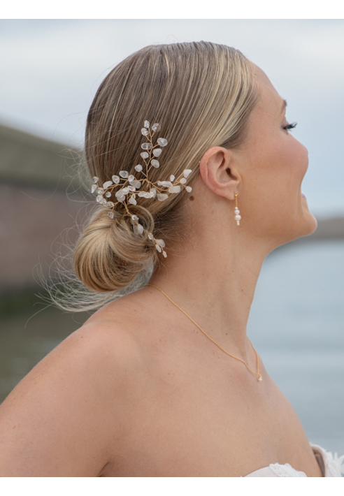 Sally Jane Bridal Lotis Horquillas Oro Transparente ()