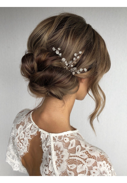 Sally Jane Bridal Lotis Horquillas Plata Transparente ()
