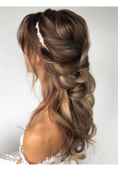 Sally Jane Bridal Sabrina Haarstreng Plateado ()