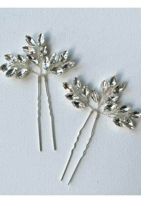 Sally Jane Bridal Horquillas Esther Plateadas