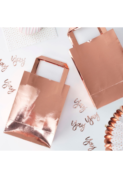 Ginger Ray PM-365 Pick & Mix -  Bolsas de Regalo Fiesta Rosa Dorado