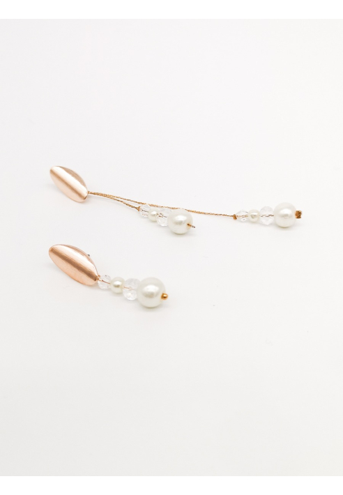 Forever & Eva O201S Pendiente corto de perlas