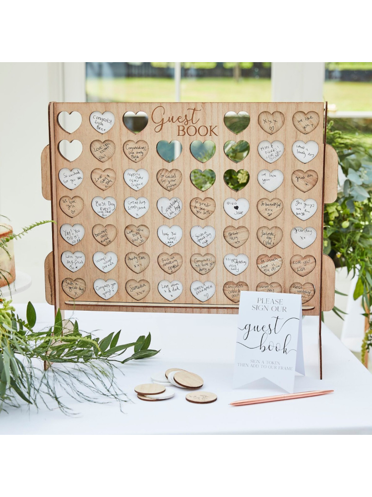 Ginger Ray BR-384 Botanical Wedding Cuatro en Raya Libro de Visitas main product photo