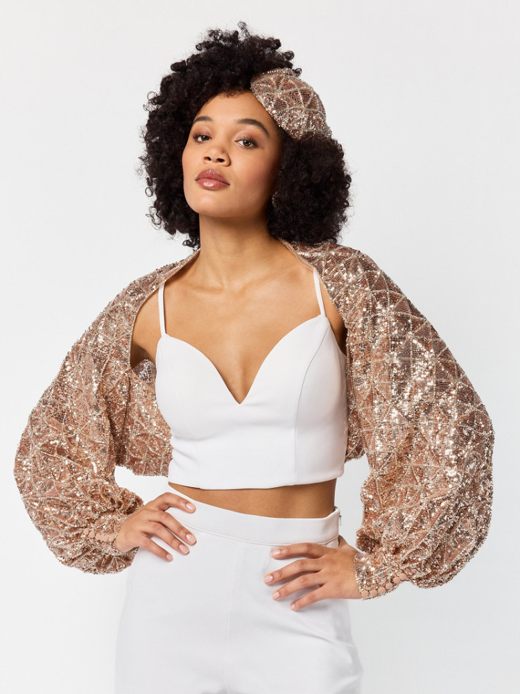 Poirier ST-75325 Bronze - Estola con Lentejuela main product photo