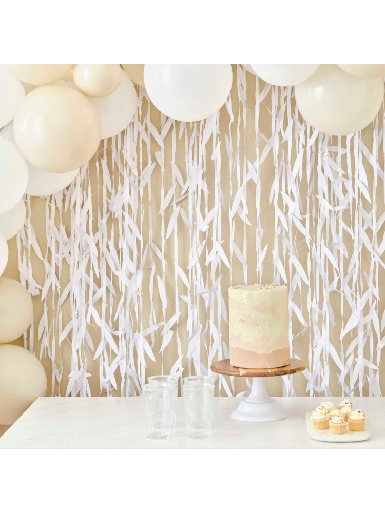 Ginger Ray BRA-336 Fondo de hojas blancas main product photo