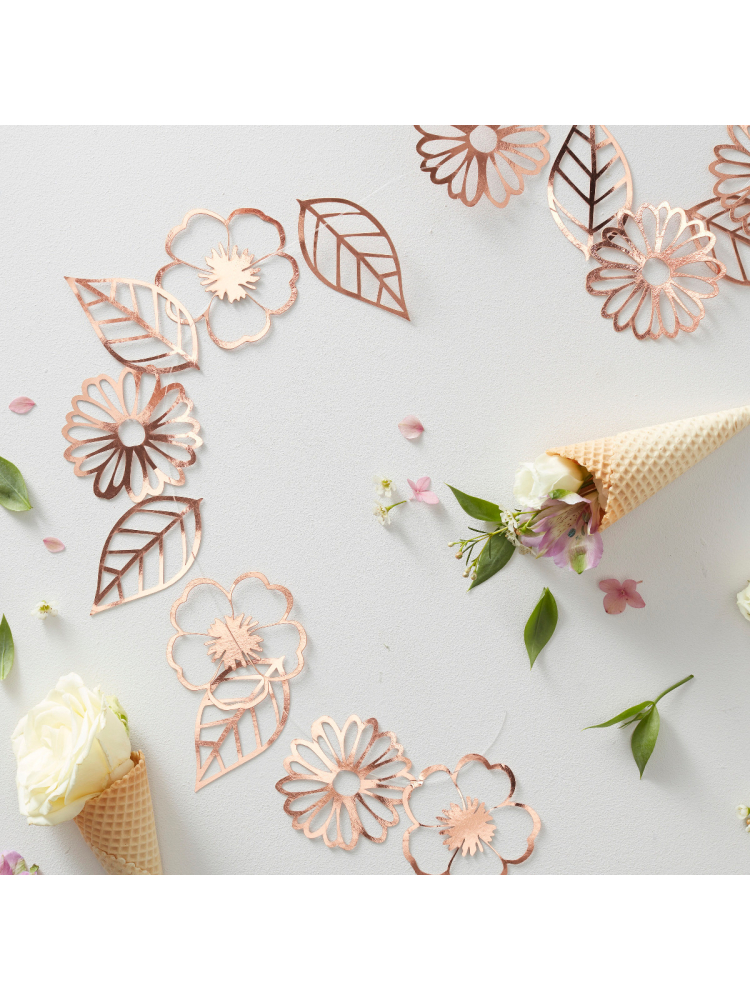 Ginger Ray DF-807 Ditsy Floral - Guirnalda Floral Rosa Dorado main product photo