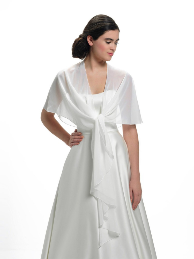 Estola redonda en crêpe georgette S153 Poirier main product photo