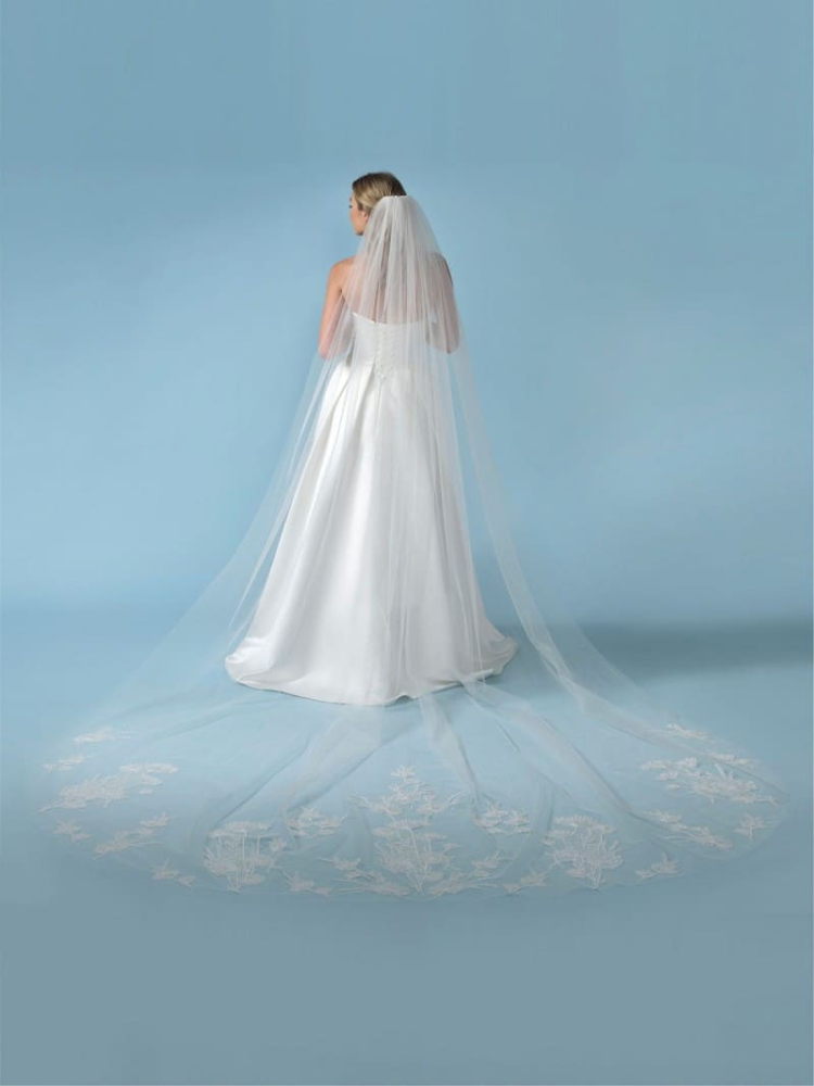 Poirier S432-350-MED Velo Flores Bordadas main product photo