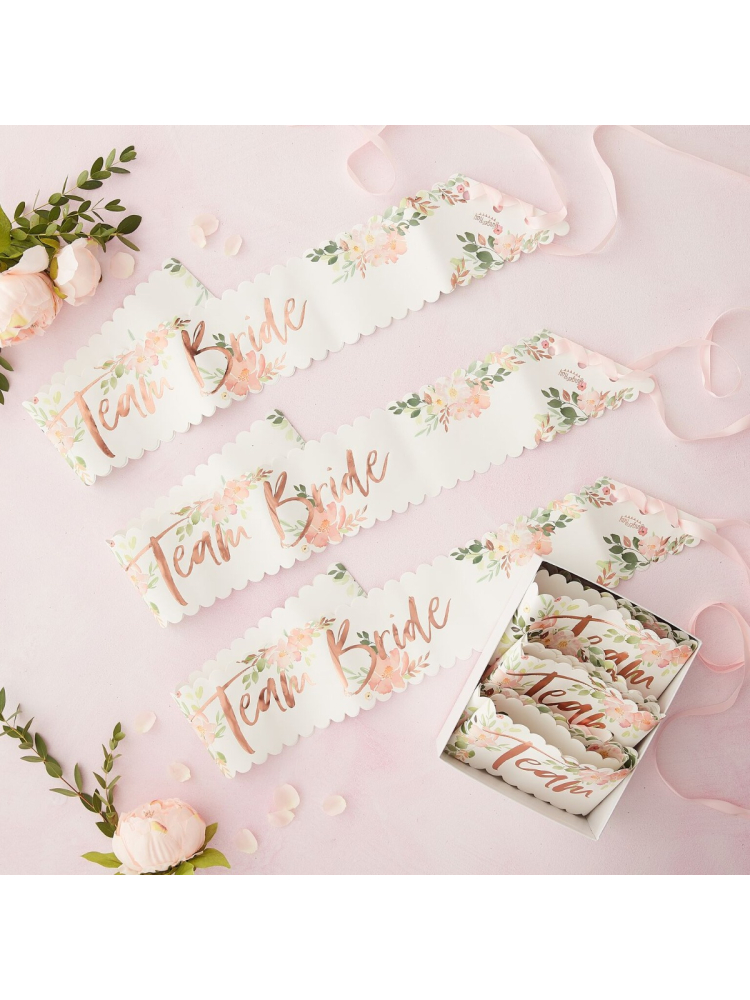 Ginger Ray FH-208 Floral Hem - Fajín "Team Bride" main product photo