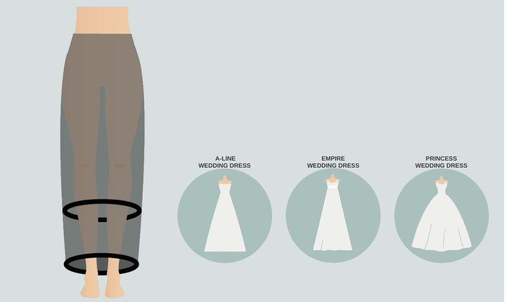 Enagua con dos aros para vestido de novia